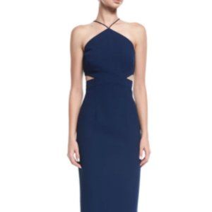 Aidan Mattox Halter Cutout Column Evening Gown